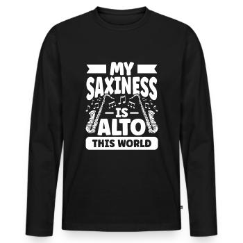 Saxophoniste Saxophoniste Saxophone - T-shirt manches longues Premium bio Homme - noir - Devant - Nico (187cm)