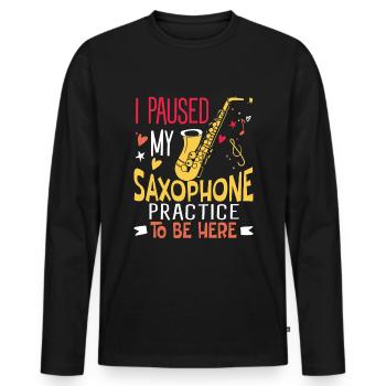 Saxophoniste Saxophoniste Saxophoniste - T-shirt manches longues Premium bio Homme - noir - Devant - Nico (187cm)