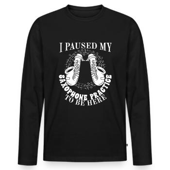 Saxophoniste Saxophoniste Saxophoniste - T-shirt manches longues Premium bio Homme - noir - Devant - Nico (187cm)