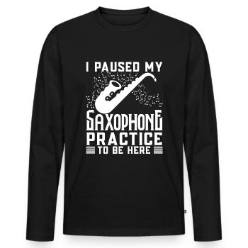 Saxophoniste Saxophoniste Saxophoniste - T-shirt manches longues Premium bio Homme - noir - Devant - Nico (187cm)