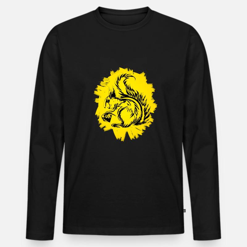 Eichhörnchen - Männer Premium Bio Langarmshirt - Schwarz