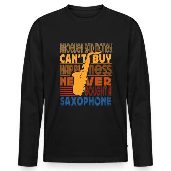 Saxophoniste Saxophoniste Saxophoniste - T-shirt manches longues Premium bio Homme - noir - Devant - Nico (187cm)