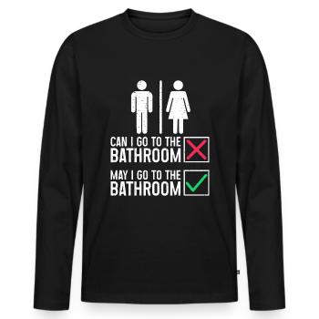 Englischlehrerin Englischlehrer Schule - Männer Premium Bio Langarmshirt - Schwarz - Vorne - Nico (187cm)