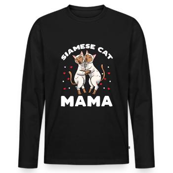 Chat siamois Mama Mese Mama - T-shirt manches longues Premium bio Homme - noir - Devant - Nico (187cm)