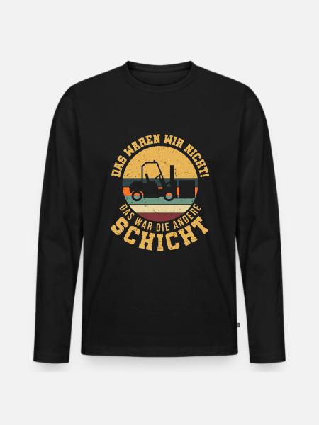 Gabelstapler Gabelstaplerfahrer Lagerarbeiter - Männer Premium Bio Langarmshirt - Schwarz