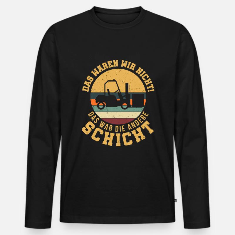 Gabelstapler Gabelstaplerfahrer Lagerarbeiter - Männer Premium Bio Langarmshirt - Schwarz