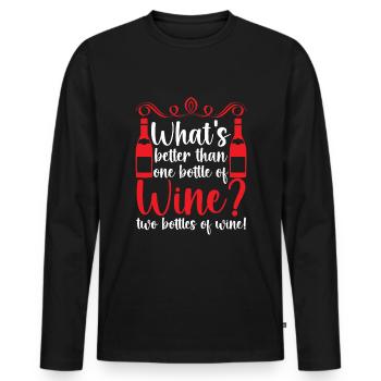 Wine drinker Wine lover Wine Winemaker Wine - Men's Premium Organic Long Sleeve Shirt - black - Front - Nico (187cm)