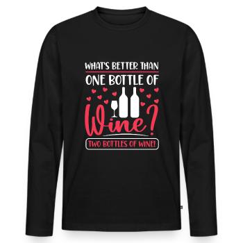 Buveur de vin Amateur de vin Vin Vigneron Vin - T-shirt manches longues Premium bio Homme - noir - Devant - Nico (187cm)