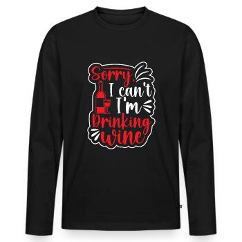 Wine drinker Wine lover Wine Winemaker Wine - Men's Premium Organic Long Sleeve Shirt - black - Front - Nico (187cm)