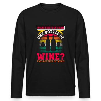 Wine drinker Wine lover Wine Winemaker Wine - Men's Premium Organic Long Sleeve Shirt - black - Front - Nico (187cm)