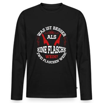 Weintrinker Weinliebhaber Winzer Wein - Männer Premium Bio Langarmshirt - Schwarz - Vorne - Nico (187cm)