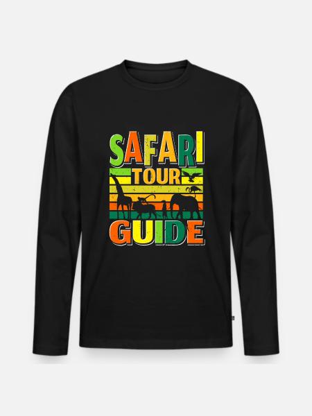 Safari Tour Guide - Men's Premium Organic Long Sleeve Shirt - black