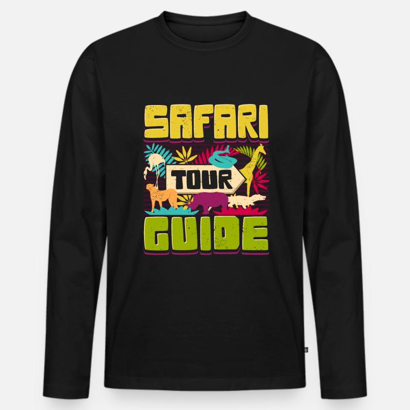 Safari Tour Guide - Männer Premium Bio Langarmshirt - Schwarz