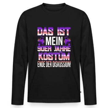 90er Jahre Outfit Kostüm Party Mottoparty Herren - Männer Premium Bio Langarmshirt - Schwarz - Vorne - Nico (187cm)