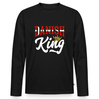 Roi du Danemark Danemark Danemark Drapeau du Danemark - T-shirt manches longues Premium bio Homme - noir - Devant - Nico (187cm)