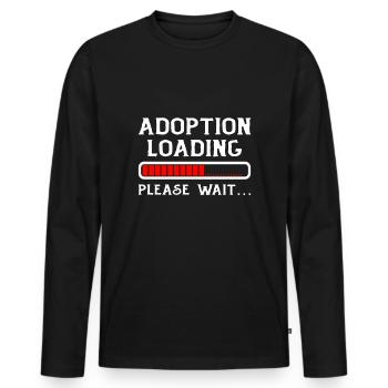 Adoption Loading Bitte warten Adoption Day ist da - Männer Premium Bio Langarmshirt - Schwarz - Vorne - Nico (187cm)