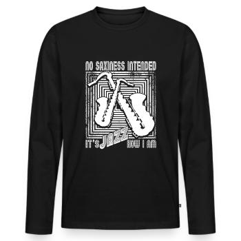 Saxophon Saxphonspieler - Männer Premium Bio Langarmshirt - Schwarz - Vorne - Nico (187cm)