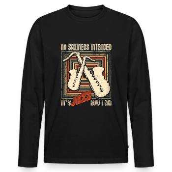 Saxophon Saxphonspieler - Männer Premium Bio Langarmshirt - Schwarz - Vorne - Nico (187cm)