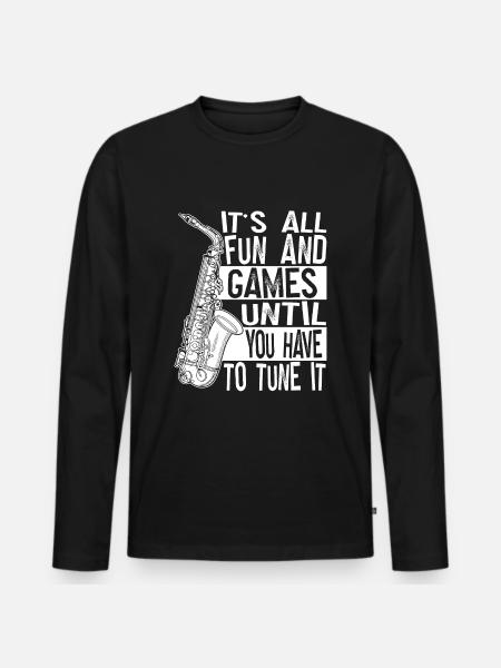 Saxophone Saxophone player - Men's Premium Organic Long Sleeve Shirt - black
