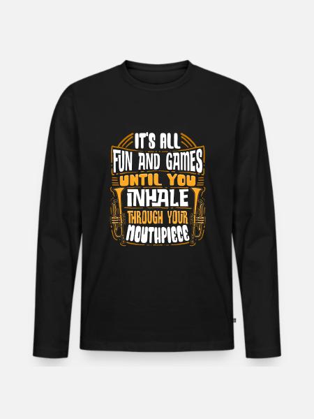 Trompeter Trompete Instrument Blechblasmusik - Männer Premium Bio Langarmshirt - Schwarz