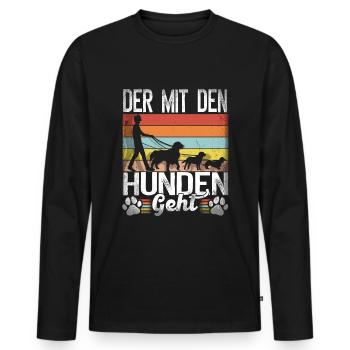 Hundebesitzer Spruch Lustig Hund Hundeliebhaber - Männer Premium Bio Langarmshirt - Schwarz - Vorne - Nico (187cm)
