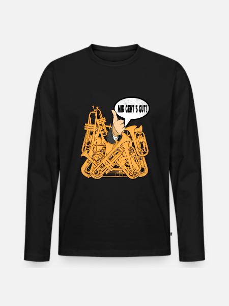 Trompete Blechblasinstrument Trompeter - Männer Premium Bio Langarmshirt - Schwarz