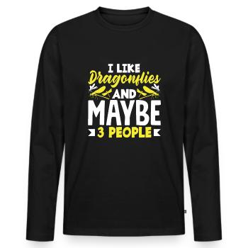 Libelle Libellenlibellen, die ich mag - Männer Premium Bio Langarmshirt - Schwarz - Vorne - Nico (187cm)