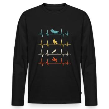 Libellenlibelle Libellen Entomologie - Männer Premium Bio Langarmshirt - Schwarz - Vorne - Nico (187cm)
