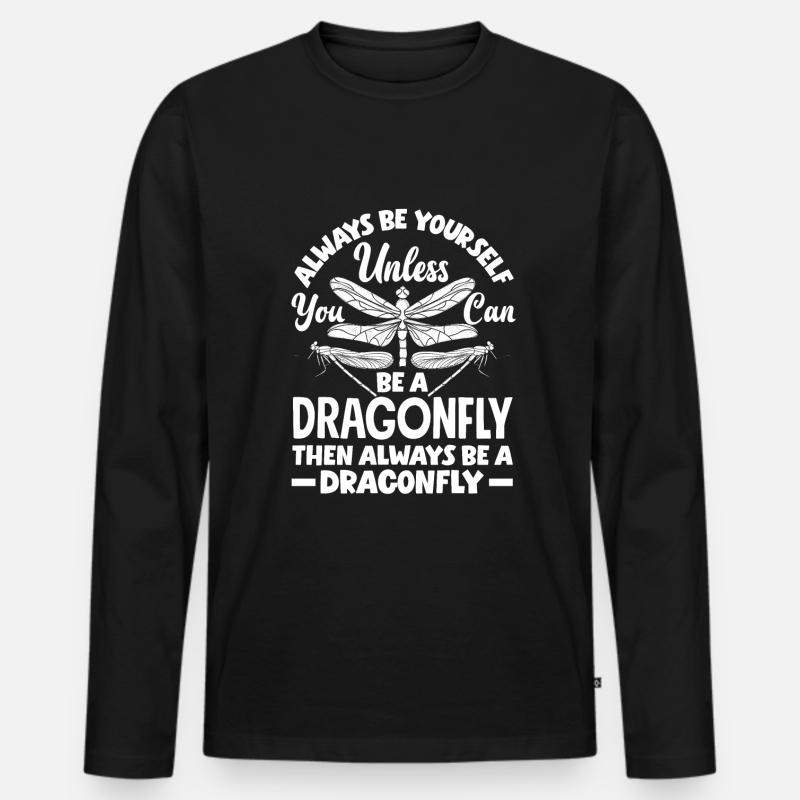Libelle Libellen Libellen Insekten - Männer Premium Bio Langarmshirt - Schwarz