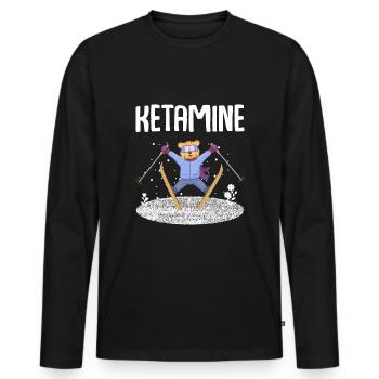 Ketamine Skiing Jumping Bear White - Men's Premium Organic Long Sleeve Shirt - black - Front - Nico (187cm)