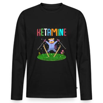 Ketamine Skiing Jumping Bear - Men's Premium Organic Long Sleeve Shirt - black - Front - Nico (187cm)