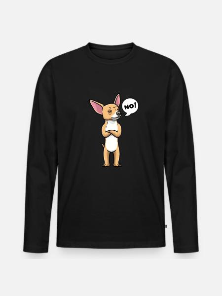 Chiweenie Chien - T-shirt manches longues Premium bio Homme - noir