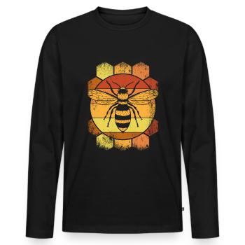 Imkerei Biene Retro Honig Bienenzucht Imker - Männer Premium Bio Langarmshirt - Schwarz - Vorne - Nico (187cm)