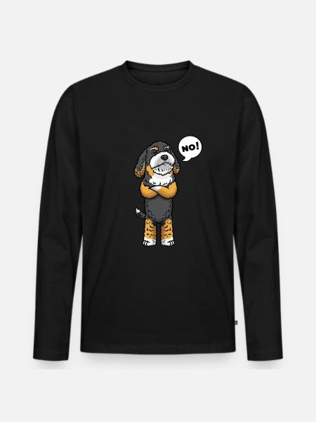 Bernedoodle dog stubborn - Men's Premium Organic Long Sleeve Shirt - black