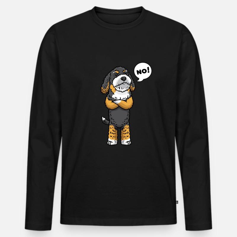 Bernedoodle Hund Stur - Männer Premium Bio Langarmshirt - Schwarz