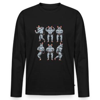 Rat Fitness Gym Motivation - Men's Premium Organic Long Sleeve Shirt - black - Front - Nico (187cm)