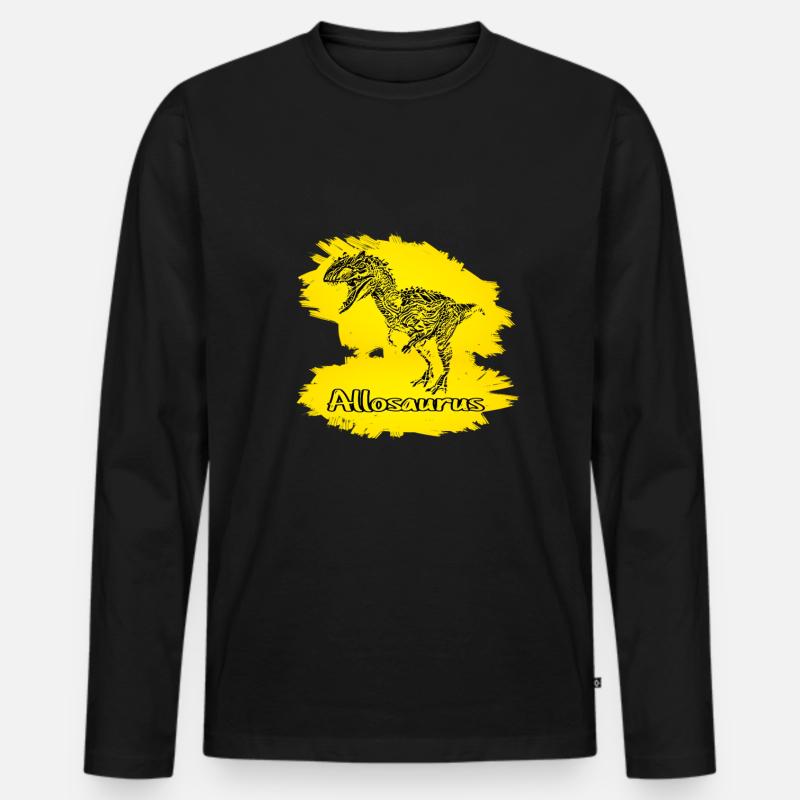 Allosaurus Dinosaurier - Männer Premium Bio Langarmshirt - Schwarz