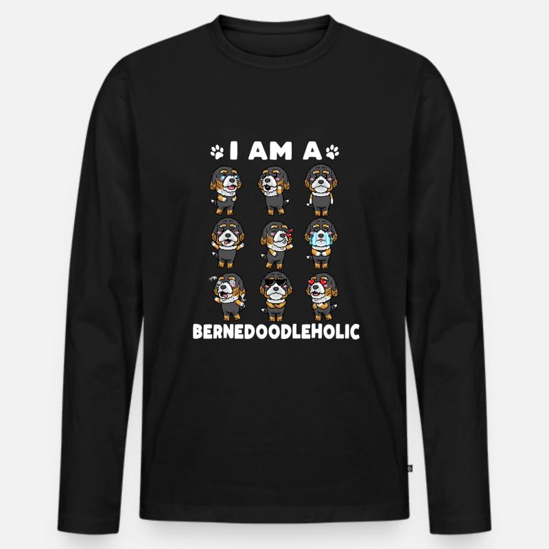 Bernedoodle Bernedoodle Bernedoodleholic - Männer Premium Bio Langarmshirt - Schwarz