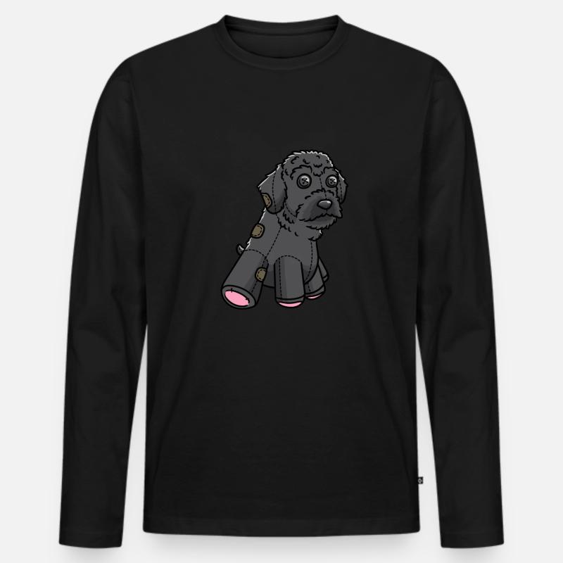 Schnoodle Hund Kuscheltier - Männer Premium Bio Langarmshirt - Schwarz