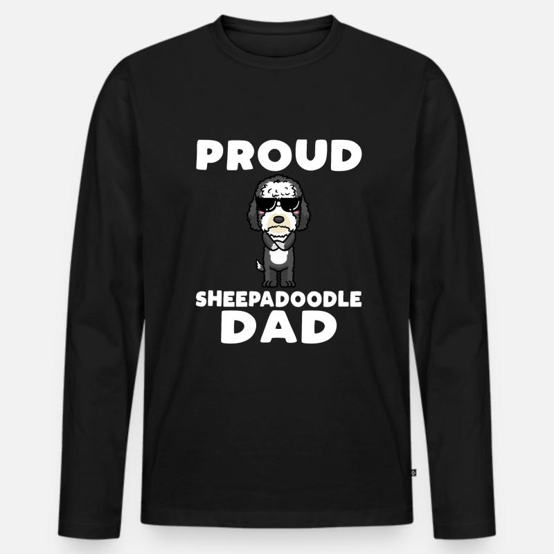 Sheepadoodle Hund - Männer Premium Bio Langarmshirt - Schwarz