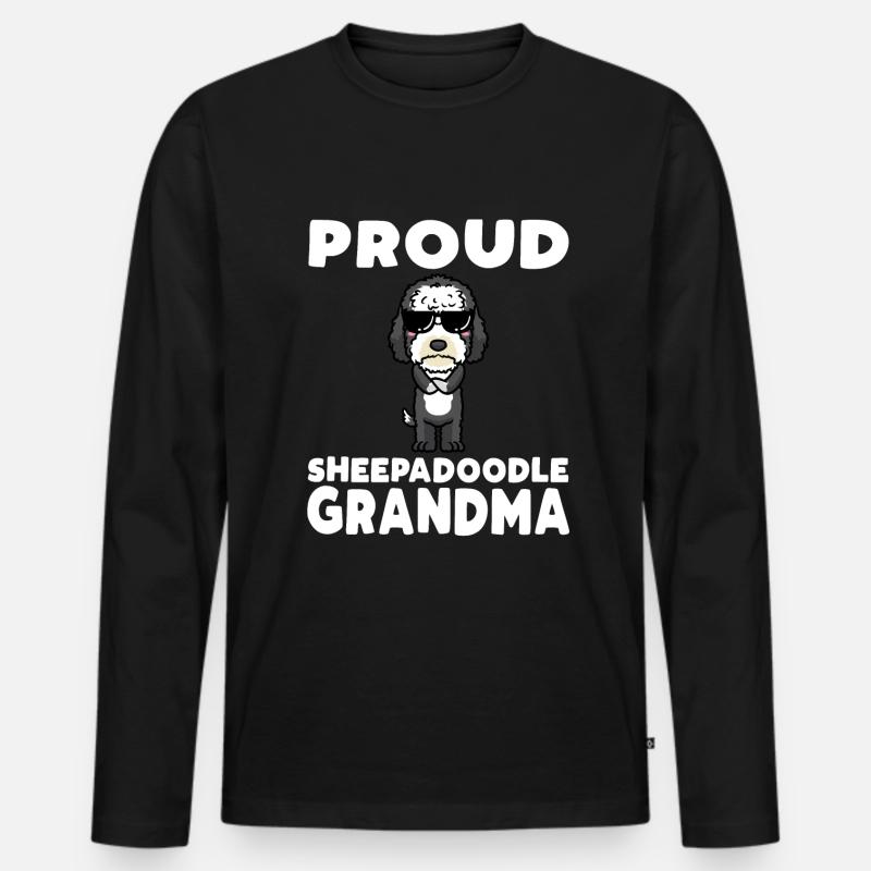 Sheepadoodle Hund - Männer Premium Bio Langarmshirt - Schwarz