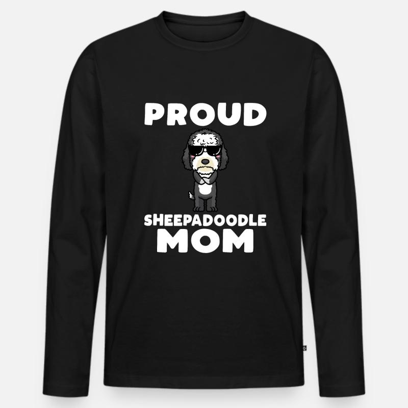 Sheepadoodle Hund - Männer Premium Bio Langarmshirt - Schwarz