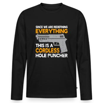 pistolet policier propriétaire d’arme soldat Bundeswehr - T-shirt manches longues Premium bio Homme - noir - Devant - Nico (187cm)