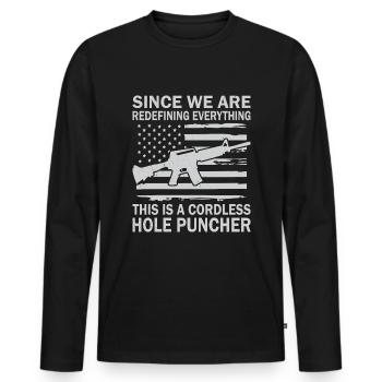 pistolet policier propriétaire d’arme soldat Bundeswehr - T-shirt manches longues Premium bio Homme - noir - Devant - Nico (187cm)