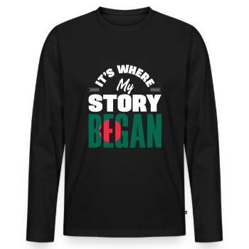 Bangladesh Bangladesh Citation du drapeau bangladais - T-shirt manches longues Premium bio Homme - noir - Devant - Nico (187cm)