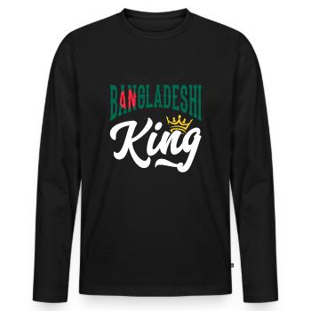 Bangladesh Bangladesh Citation du drapeau bangladais - T-shirt manches longues Premium bio Homme - noir - Devant - Nico (187cm)