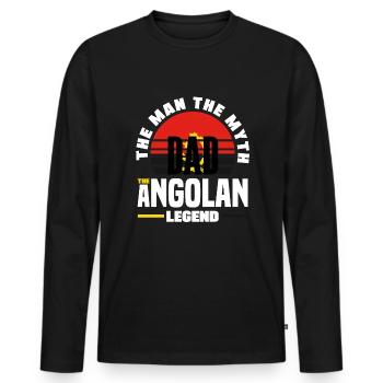 Angola Angola Citation du drapeau angolais - T-shirt manches longues Premium bio Homme - noir - Devant - Nico (187cm)