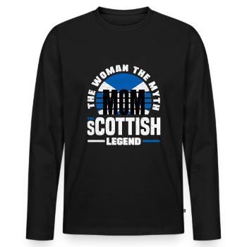 Schottisches Schottland Schottische Flagge Zitat - Männer Premium Bio Langarmshirt - Schwarz - Vorne - Nico (187cm)