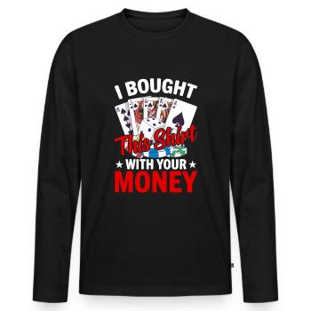 Kartenspiel Kartenspieler Pokern - Männer Premium Bio Langarmshirt - Schwarz - Vorne - Nico (187cm)
