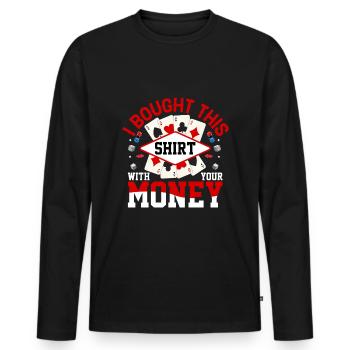 Kartenspiel Kartenspieler Pokern - Männer Premium Bio Langarmshirt - Schwarz - Vorne - Nico (187cm)